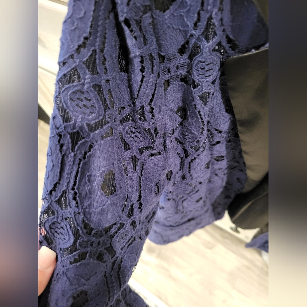 Chico's Blue and Black Blazer with Snake Print - Picture 3 of 4